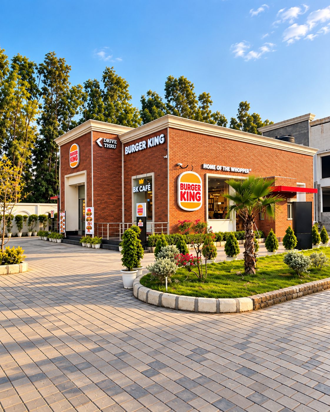 Burger King drive-thru at a highway retail destination